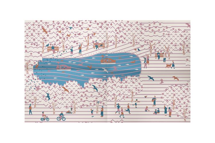 Produktbild: Moleskine Notizbuch Sammlerbox - Sakura, Large/A5, Liniert, Stoffeinband