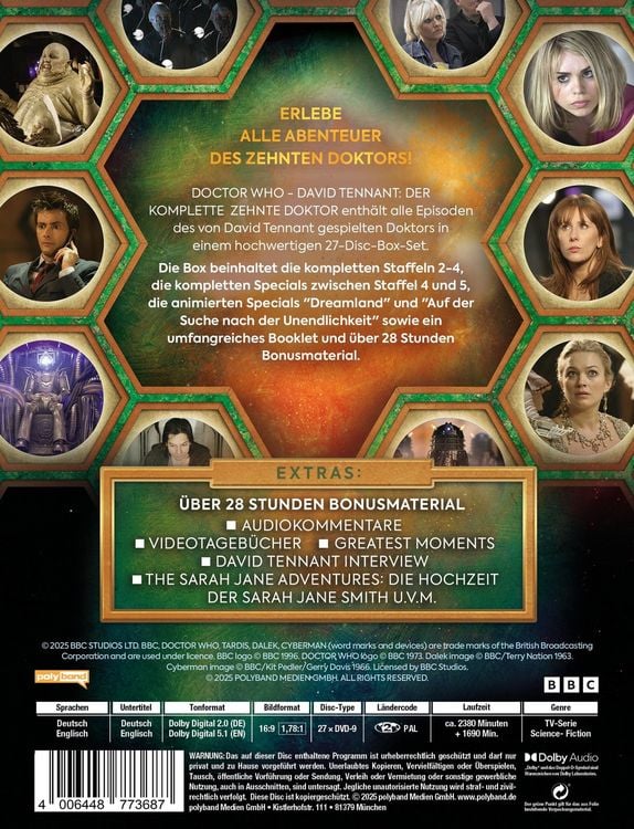 Produktbild: Doctor Who - David Tennant: Der komplette 10.Doktor (Staffel 2-4 plus Specials) [27 DVDs]