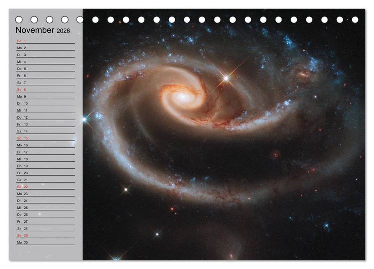 Produktbild: Der Weltraum. Spektakul&auml;re Gasnebel und Galaxien (Tischkalender 2026 DIN A5 quer), CALVENDO Monatskalender