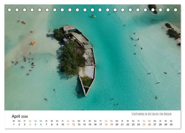 Produktbild: Mexiko aus der Vogelperspektive (Tischkalender 2026 DIN A5 quer), CALVENDO Monatskalender