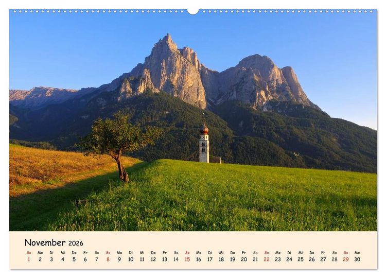 Produktbild: S&uuml;dtirol - Zwischen Ortler und Dolomiten (hochwertiger Premium Wandkalender 2026 DIN A2 quer), Kunstdruck in Hochglanz