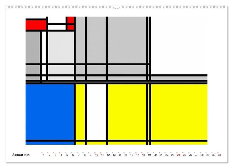 Produktbild: Abstract Variations inspired by Mondrian (hochwertiger Premium Wandkalender 2026 DIN A2 quer), Kunstdruck in Hochglanz