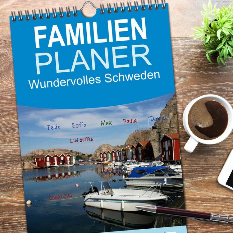 Produktbild: Familienplaner 2026 - Wundervolles Schweden mit 5 Spalten (Wandkalender, 21 x 45 cm) CALVENDO