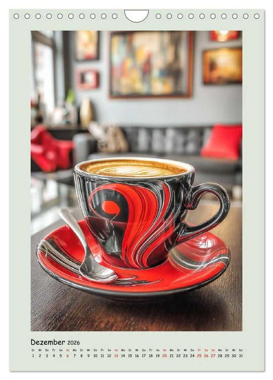 Produktbild: Kaffeepoesie. Der Charme edler Tassen (Wandkalender 2026 DIN A4 hoch), CALVENDO Monatskalender