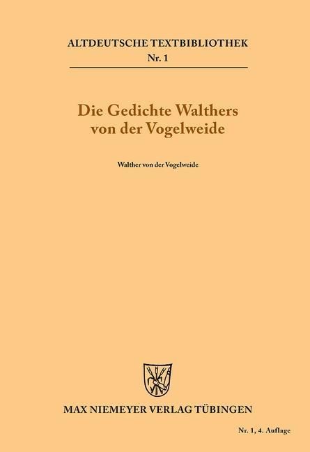 Produktbild: Die Gedichte Walthers von der Vogelweide
