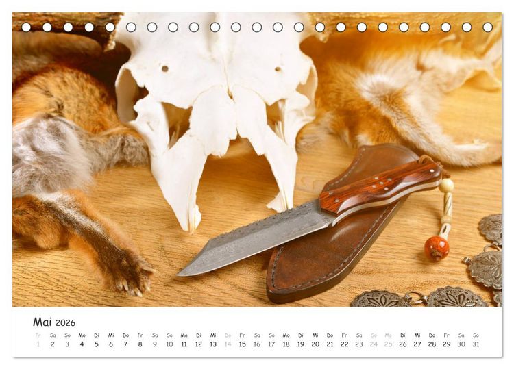 Produktbild: Handgefertigte Jagdmesser (Tischkalender 2026 DIN A5 quer), CALVENDO Monatskalender