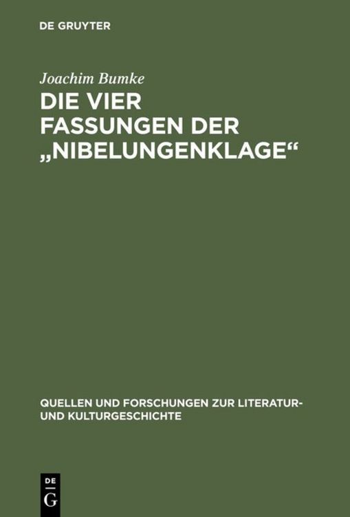 Produktbild: Die vier Fassungen der &bdquo;Nibelungenklage&ldquo;