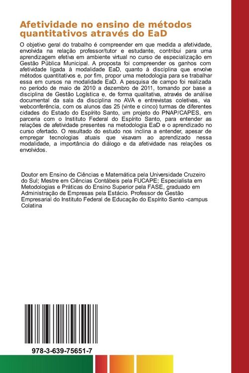 Produktbild: Afetividade no ensino de m&eacute;todos quantitativos atrav&eacute;s do EaD