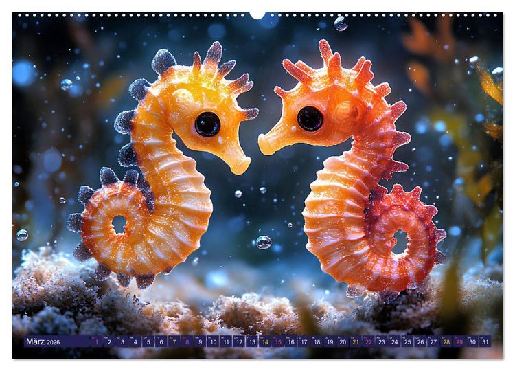 Produktbild: Tierkinder der Meere - entdecke ihre Welt (hochwertiger Premium Wandkalender 2026 DIN A2 quer), Kunstdruck in Hochglanz