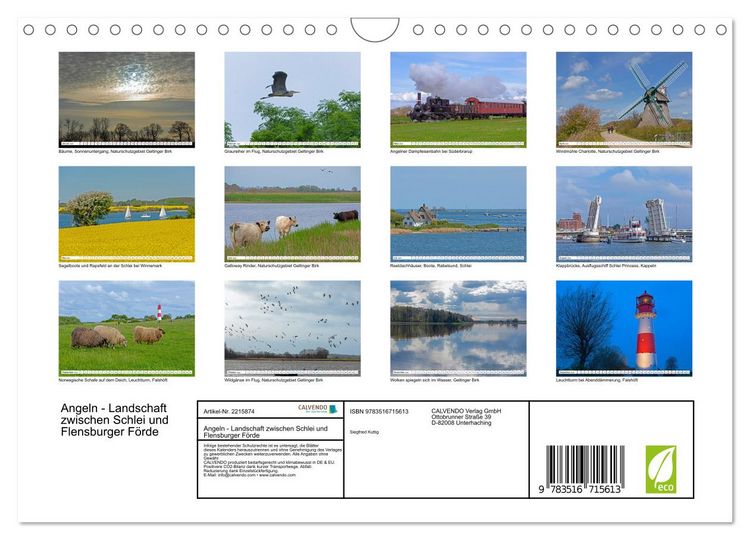Produktbild: Angeln - Landschaft zwischen Schlei und Flensburger F&ouml;rde (Wandkalender 2026 DIN A4 quer), CALVENDO Monatskalender