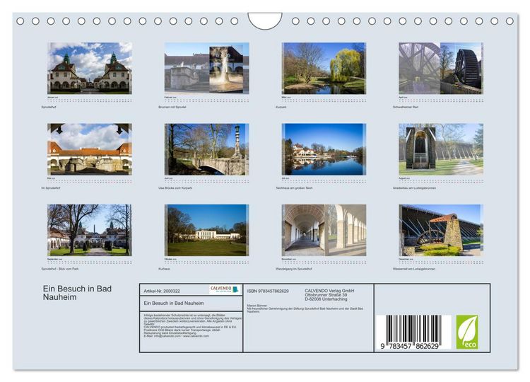 Produktbild: Ein Besuch in Bad Nauheim (Wandkalender 2026 DIN A4 quer), CALVENDO Monatskalender