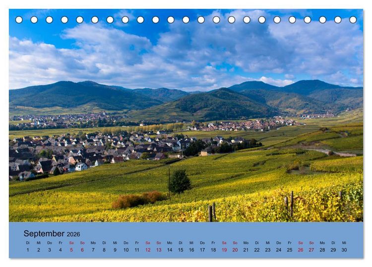 Produktbild: Die Weinsta&szlig;e im Elsass (Tischkalender 2026 DIN A5 quer), CALVENDO Monatskalender