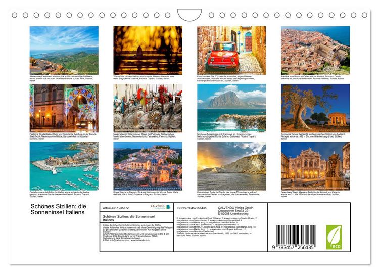 Produktbild: Sch&ouml;nes Sizilien: die Sonneninsel Italiens (Wandkalender 2026 DIN A4 quer), CALVENDO Monatskalender
