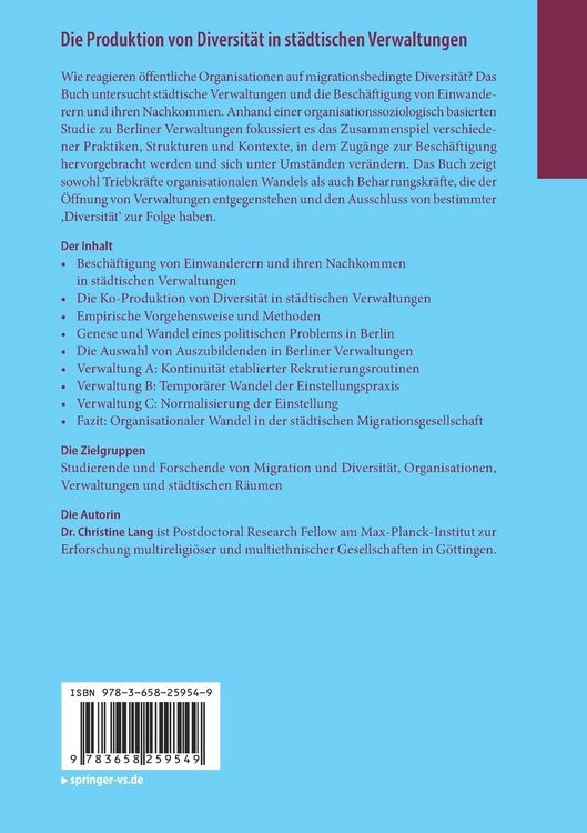 Produktbild: Die Produktion von Diversit&auml;t in st&auml;dtischen Verwaltungen