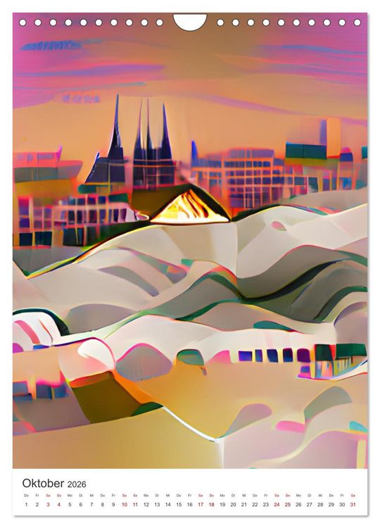 Produktbild: Illustrierte Europ&auml;ische St&auml;dte (Wandkalender 2026 DIN A4 hoch), CALVENDO Monatskalender