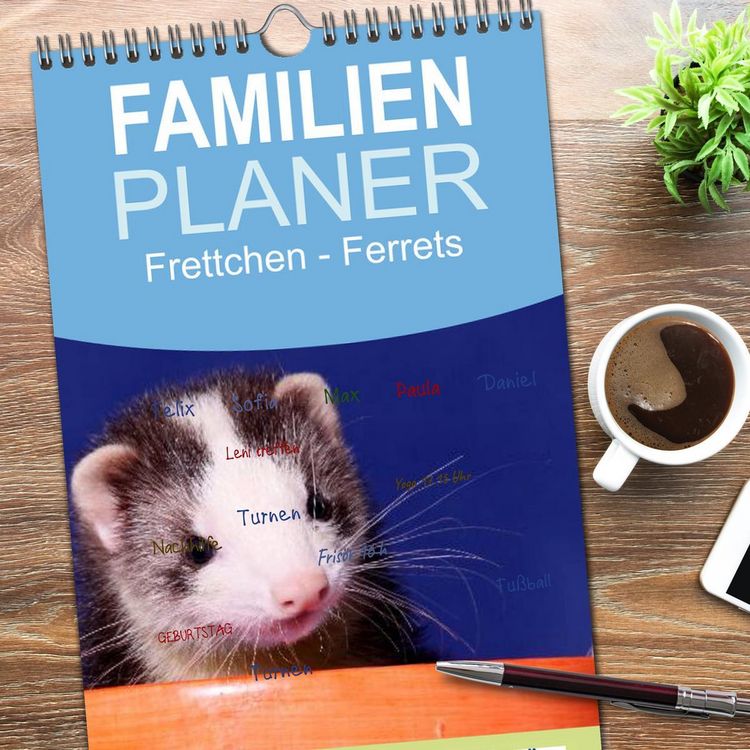 Produktbild: Familienplaner 2026 - Frettchen - Ferrets mit 5 Spalten (Wandkalender, 21 x 45 cm) CALVENDO
