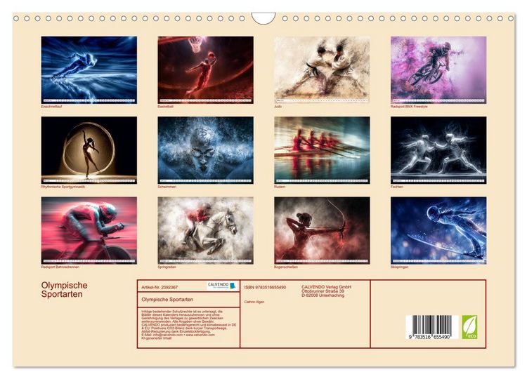 Produktbild: Olympische Sportarten (Wandkalender 2026 DIN A3 quer), CALVENDO Monatskalender