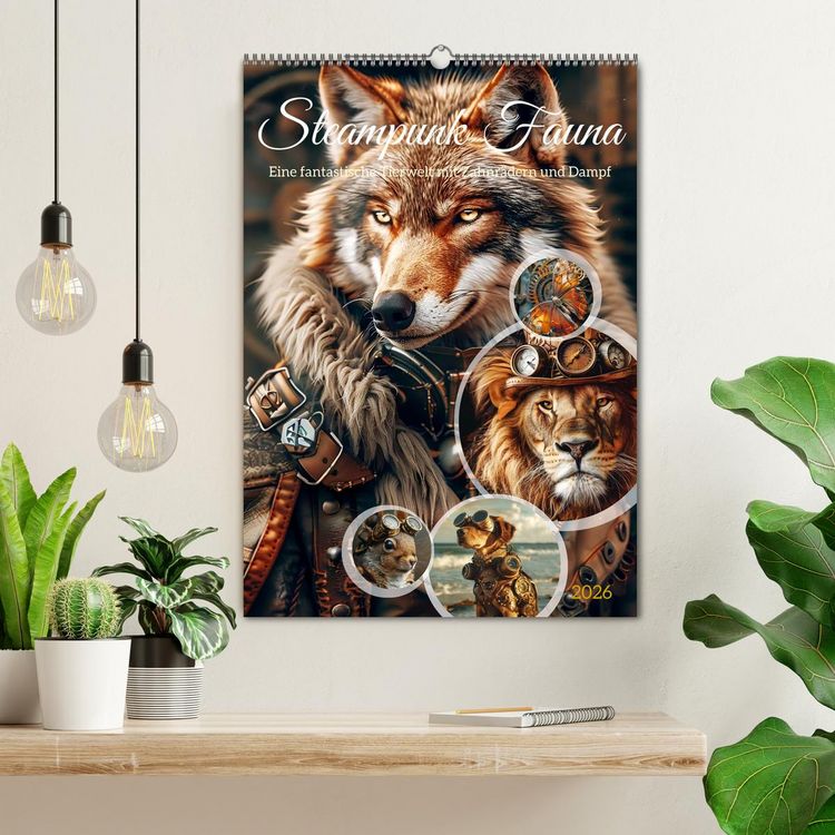 Produktbild: Steampunk Fauna (Wandkalender 2026 DIN A2 hoch), CALVENDO Monatskalender