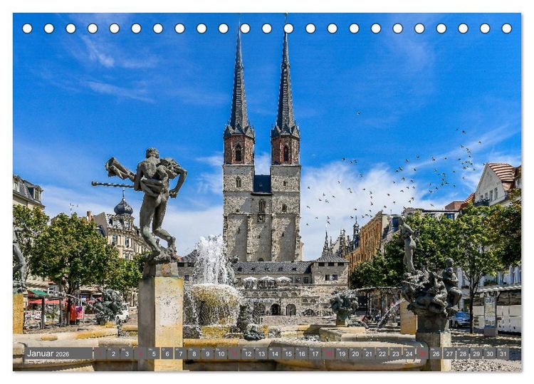 Produktbild: Blickpunkte Halle (Saale) (Tischkalender 2026 DIN A5 quer), CALVENDO Monatskalender