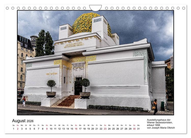 Produktbild: Jugendstil-Baukunst in Wien (Wandkalender 2026 DIN A4 quer), CALVENDO Monatskalender