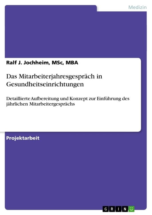 Produktbild: Das Mitarbeiterjahresgespr&auml;ch in Gesundheitseinrichtungen