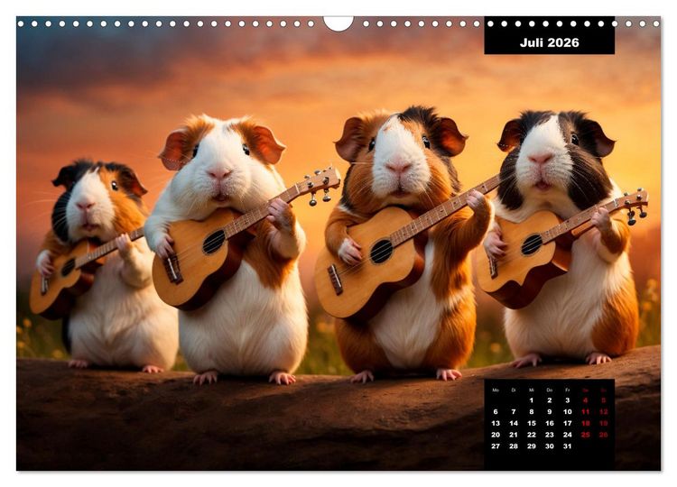 Produktbild: Meerschweinchen mal anders! (Wandkalender 2026 DIN A3 quer), CALVENDO Monatskalender