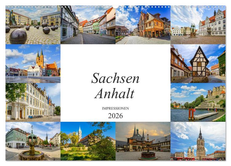 Produktbild: Sachsen Anhalt Impressionen (Wandkalender 2026 DIN A2 quer), CALVENDO Monatskalender