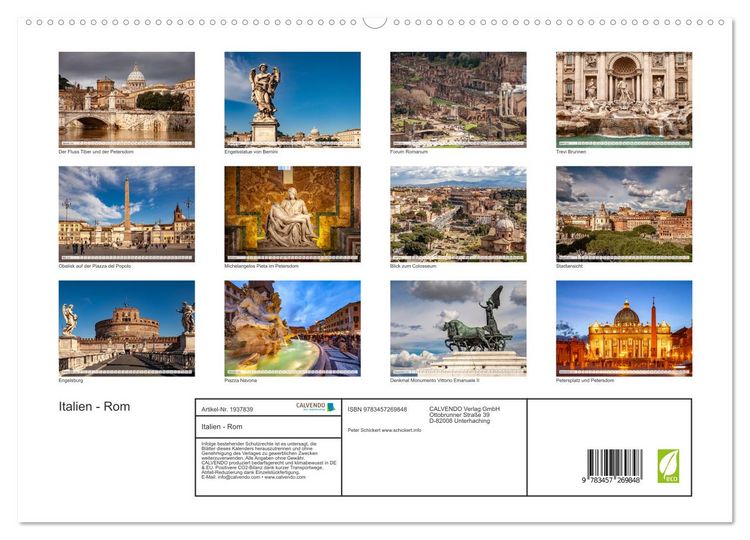 Produktbild: Italien - Rom (hochwertiger Premium Wandkalender 2026 DIN A2 quer), Kunstdruck in Hochglanz