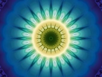Produktbild: CALVENDO Puzzle Mandala blaues Licht 1000 Teile Puzzle quer | 1000 Teile Lege-Gr&ouml;&szlig;e 64 &times; 48 cm Foto-Puzzle f&uuml;r gl&uuml;ckliche Stunden