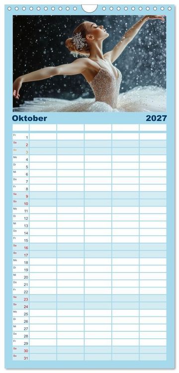 Produktbild: Familienplaner 2027 - Ballerinas in Diamanten mit 5 Spalten (Wandkalender, 21 x 45 cm) CALVENDO