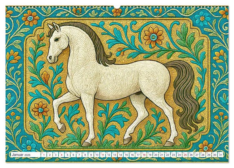 Produktbild: Lipizzaner. Kunstvolle Portr&auml;ts sch&ouml;ner Pferde (Wandkalender 2026 DIN A2 quer), CALVENDO Monatskalender