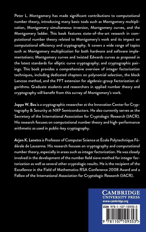 Produktbild: Topics in Computational Number Theory Inspired by Peter L. Montgomery