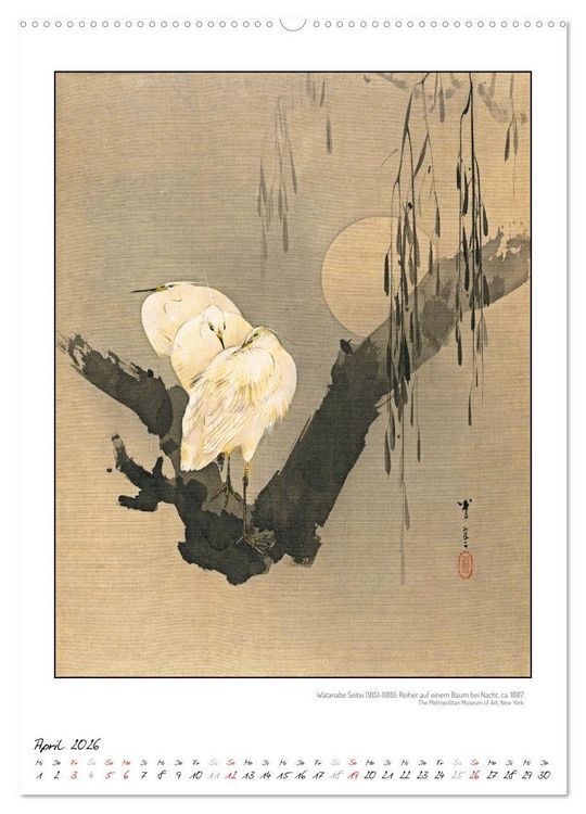 Produktbild: Watanabe Seitei - Japanische Tuschmalerei (Wandkalender 2026 DIN A2 hoch), CALVENDO Monatskalender