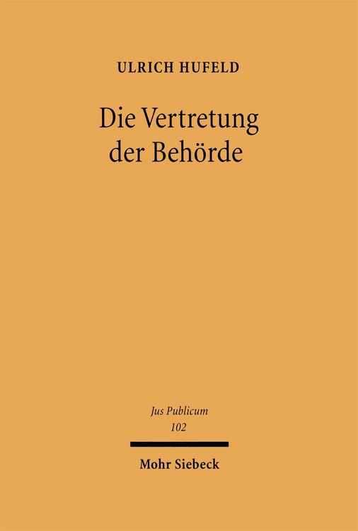 Produktbild: Die Vertretung der Beh&ouml;rde