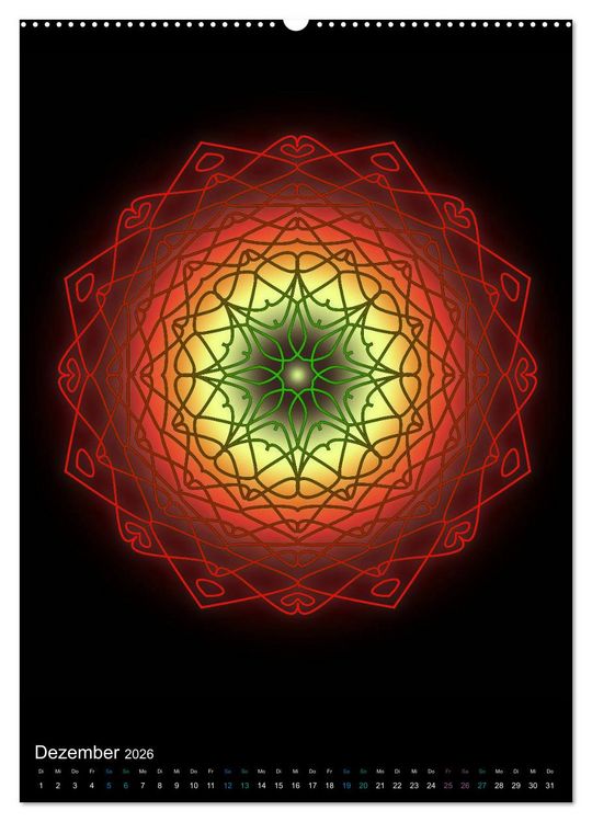 Produktbild: Mandala-Kalender 2026 (Wandkalender 2026 DIN A2 hoch), CALVENDO Monatskalender