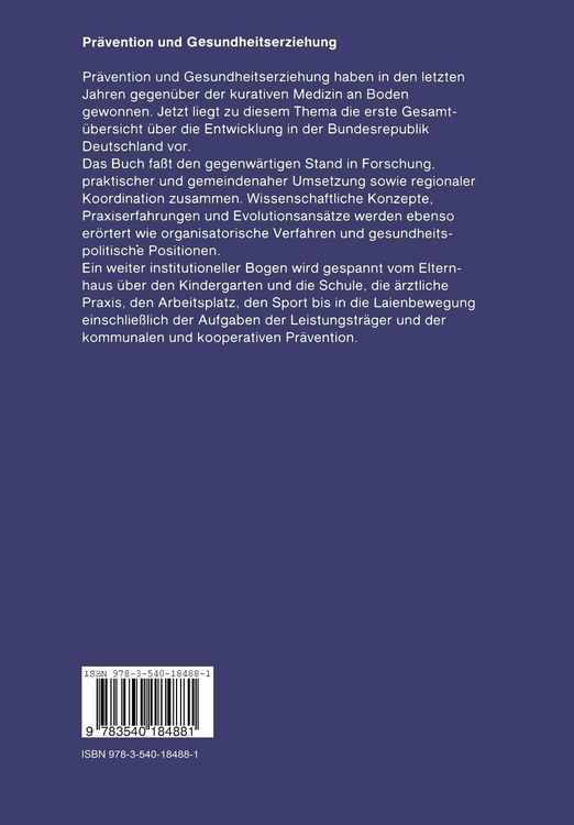 Produktbild: Pr&auml;vention und Gesundheitserziehung