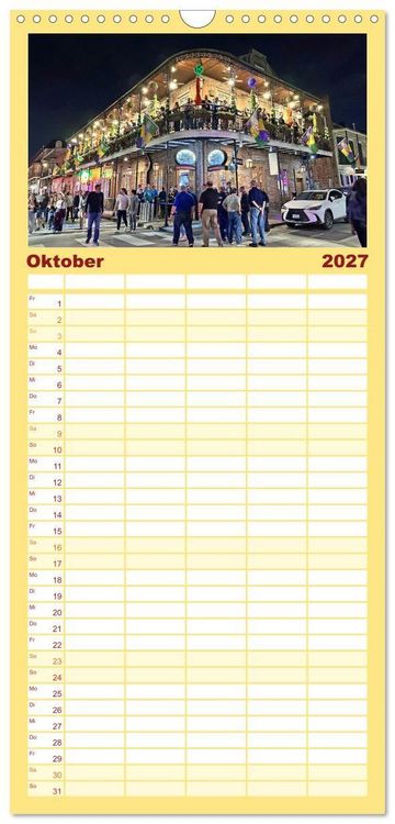 Produktbild: Familienplaner 2027 - So sch&ouml;n ist New Orleans mit 5 Spalten (Wandkalender, 21 x 45 cm) CALVENDO