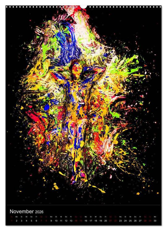 Produktbild: Farbakte - Action Paintings (Wandkalender 2026 DIN A2 hoch), CALVENDO Monatskalender