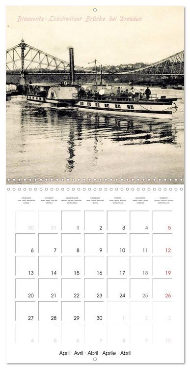 Produktbild: Souvenirs de Dresde : Cartes postales historiques de la ville (Calendrier mural carr&eacute; 2026 30x30 cm) Calendrier double avec une page pour vos prises de notes