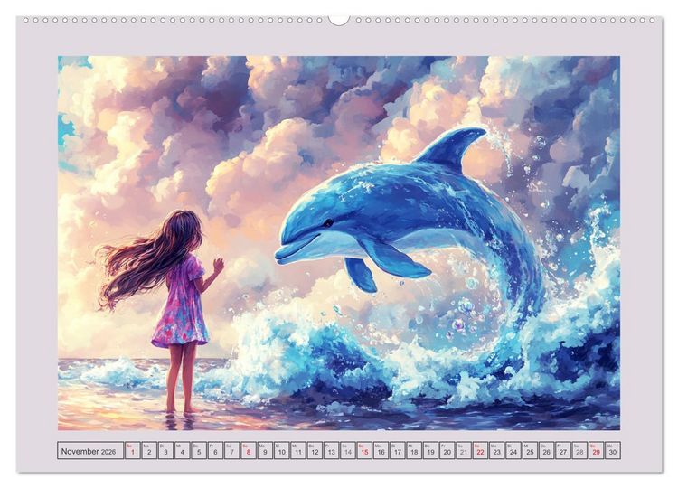 Produktbild: Traumwelten. Mangas mit magischen Begegnungen (hochwertiger Premium Wandkalender 2026 DIN A2 quer), Kunstdruck in Hochglanz