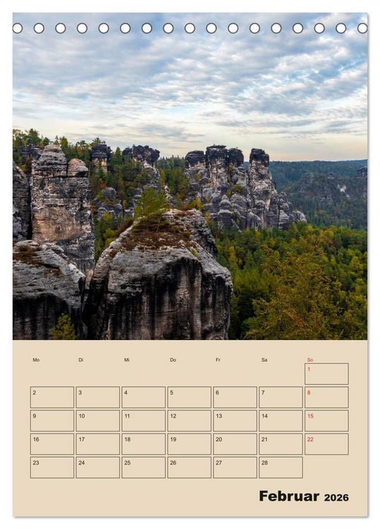 Produktbild: Zauberhafte S&auml;chsische Schweiz (Tischkalender 2026 DIN A5 hoch), CALVENDO Monatskalender