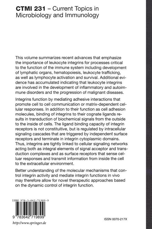 Produktbild: Leukocyte Integrins in the Immune System and Malignant Disease