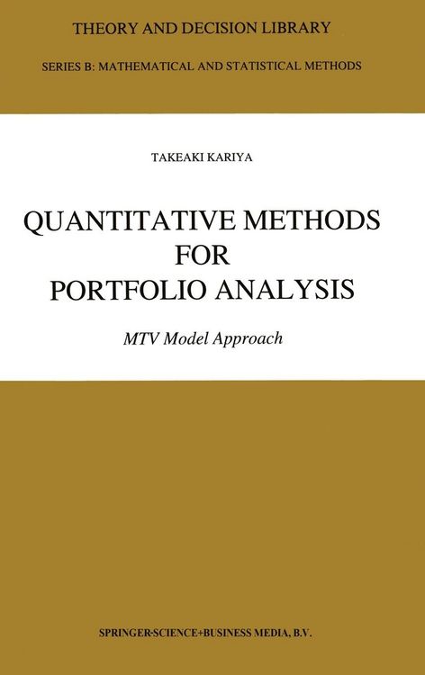 Produktbild: Quantitative Methods for Portfolio Analysis