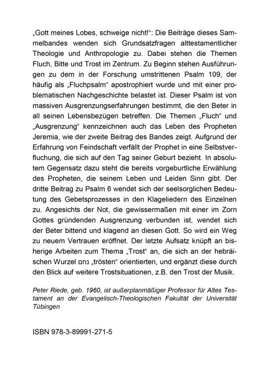 Produktbild: Gott meines Lobes schweige nicht (Psalm 109,1)