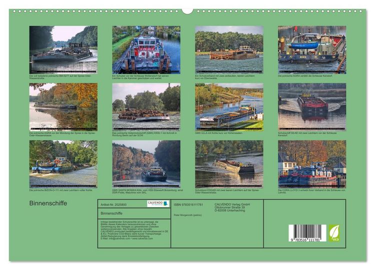 Produktbild: Binnenschiffe (hochwertiger Premium Wandkalender 2026 DIN A2 quer), Kunstdruck in Hochglanz