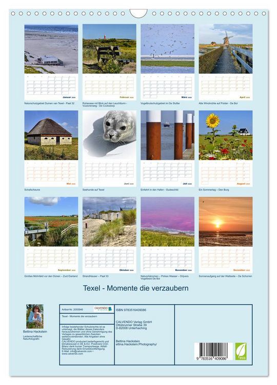 Produktbild: Texel - Momente die verzaubern (Wandkalender 2026 DIN A3 hoch), CALVENDO Monatskalender