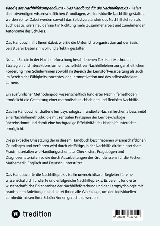 Produktbild: Das Nachhilfekompendium Band 3 - Das Handbuch f&uuml;r die Nachhilfepraxis