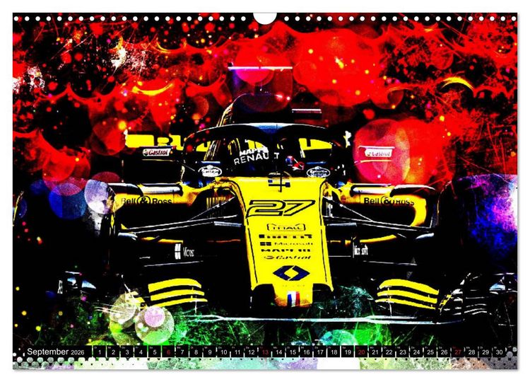 Produktbild: Vollgas im Monoposto - Digital Arts rund um die Formel 1 von Jean-Louis Glineur (Wandkalender 2026 DIN A3 quer), CALVENDO Monatskalender