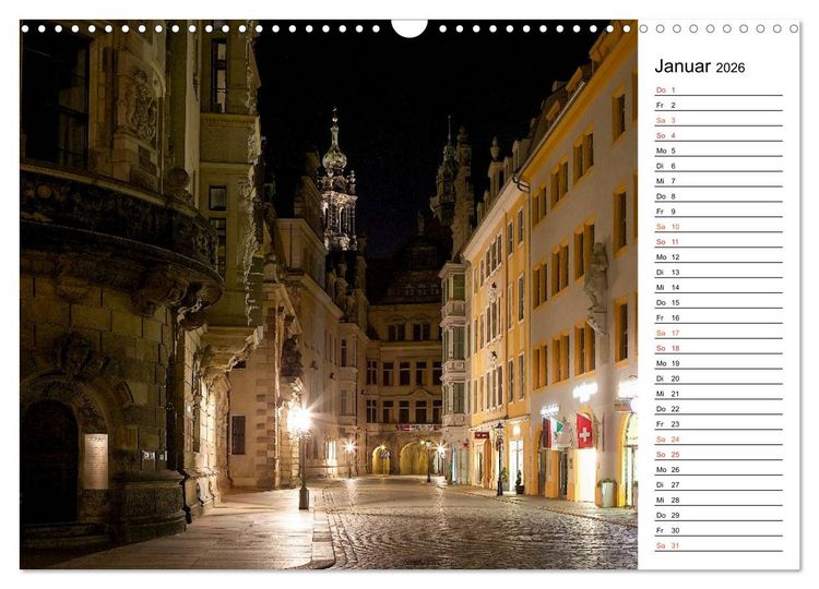 Produktbild: Eine Nacht in Dresden (Wandkalender 2026 DIN A3 quer), CALVENDO Monatskalender