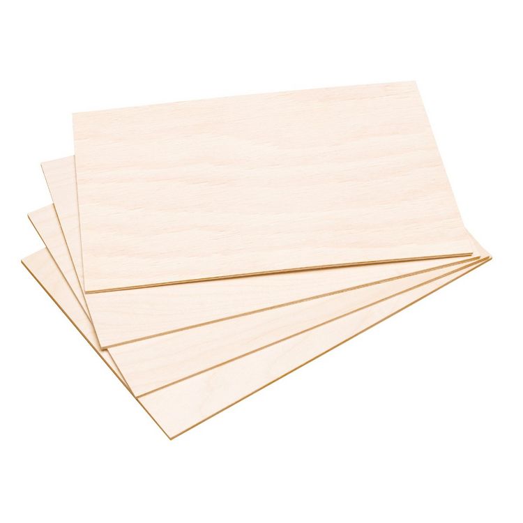 Produktbild: PEBARO 322DIY - 4 Sperrholzplatten DIN A 4 f&uuml;r Bastelarbeiten, Pappel 3 mm